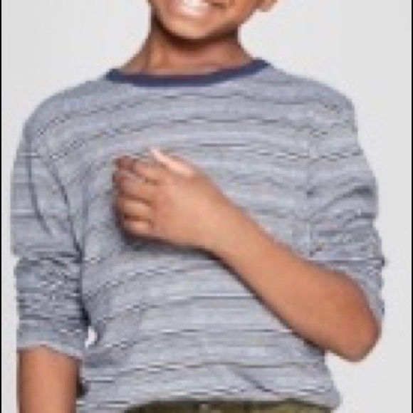 2 Cat & Jack boys 6/7 long T-shirt blue white - Picture 6 of 6